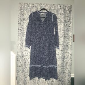 Universal Thread Navy Floral Long Sleeve Dress
